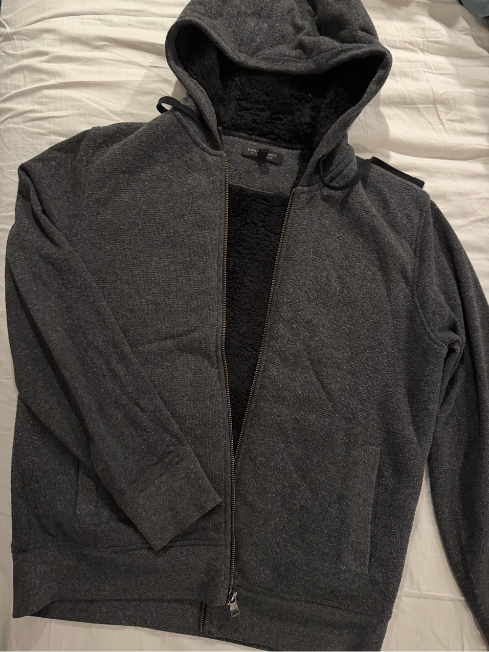 Banana Republic Ultra Soft Waffle Sherpa Lined Hoodie Medium